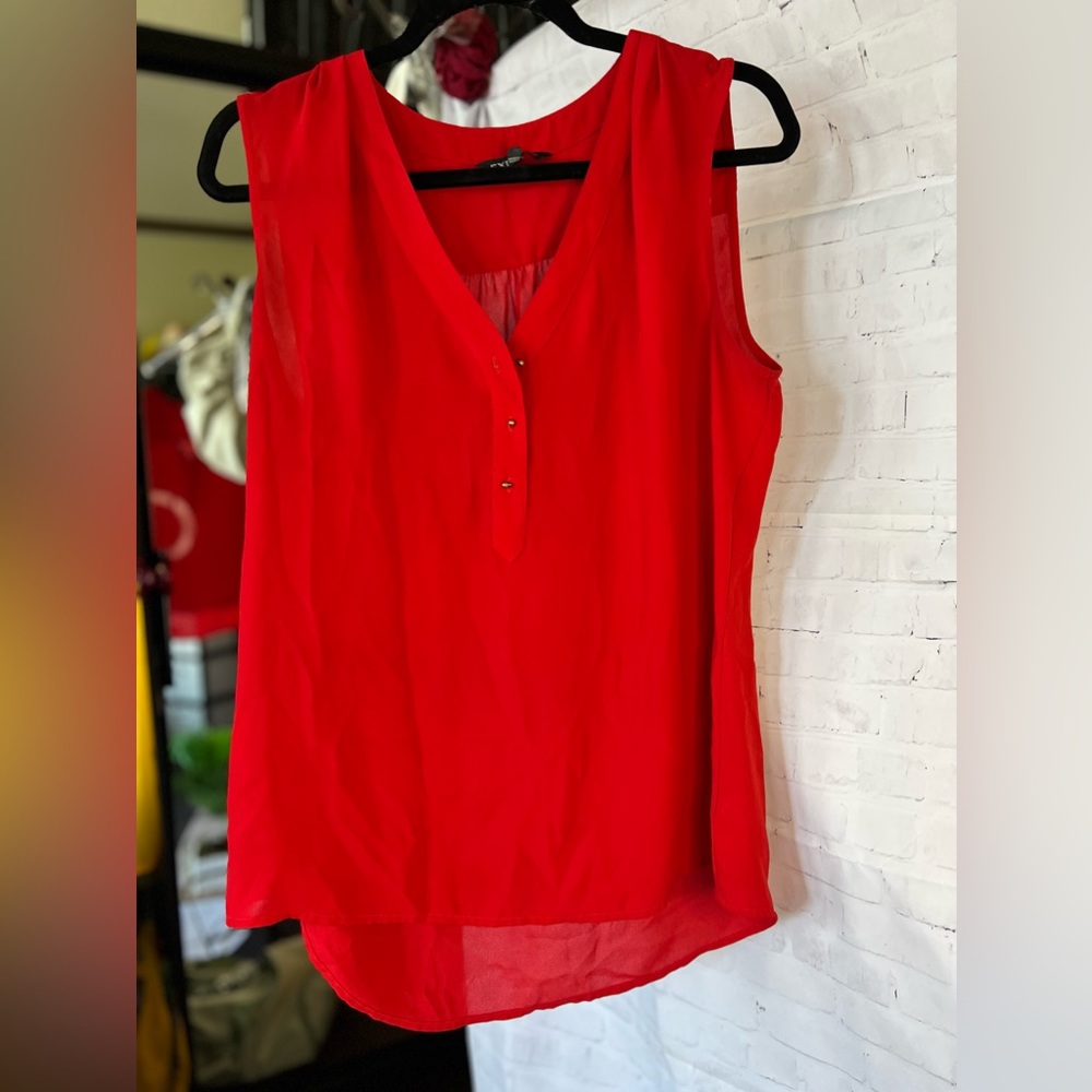 Express Red Elegant Shirt/ Blouse  with buttons. Size L
